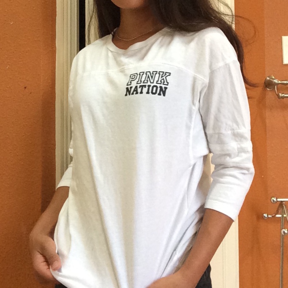 Pink top but it’s white